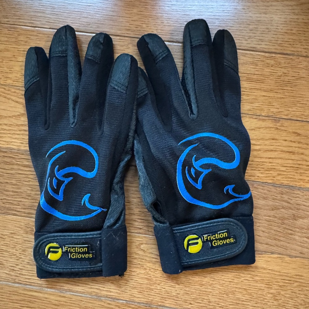 Friction Gloves Black and Blue Gloves